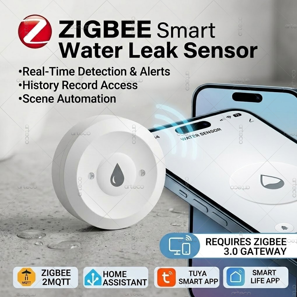 Home Assistant Tuya - Sensore di perdite d'acqua Zigbee, rilevatore