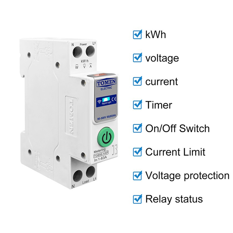 Smart Relay Tuya - ABDE-TOMZN TOB9S-VAP TUYA Smartlife 63A 1P