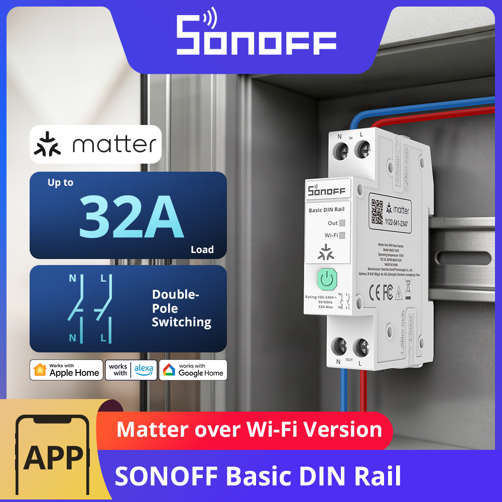 Sonoff Basic - SONOFF BASIC-1GSP Interruttore DIN a Canale