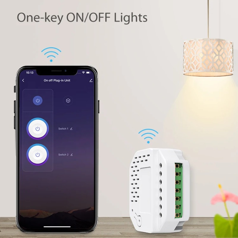 Smart Relay Tuya - Modulo Interruttore Luce Matter 2 Gang