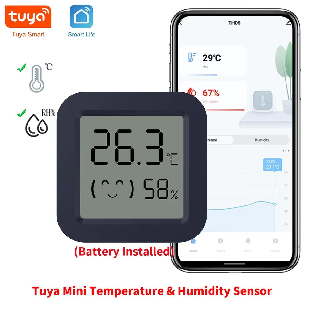 Tuya Smart - Mini Termometro Igrometro Intelligente, Sensore di